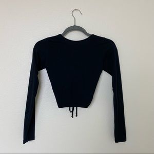 Motel Rocks Black Backless Long Sleeve Top